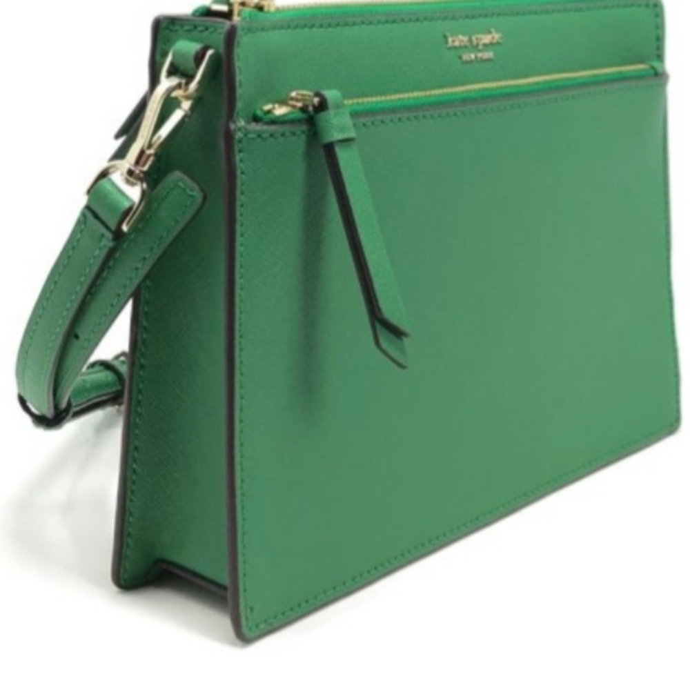 Kate Spade New York | Green Bean Cameron Street Zip Leather Crossbody Bag